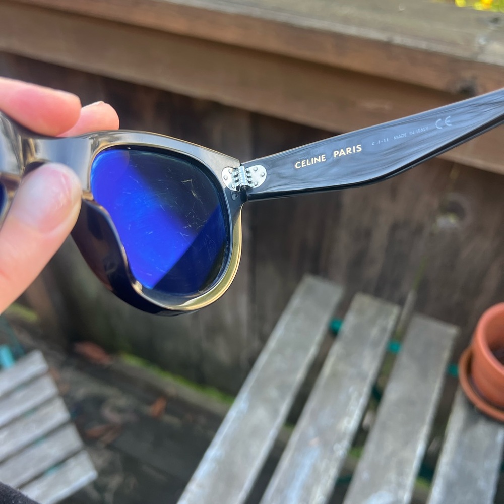 Celine Women's Round Black Sunglasses - Picture 5 of 15
